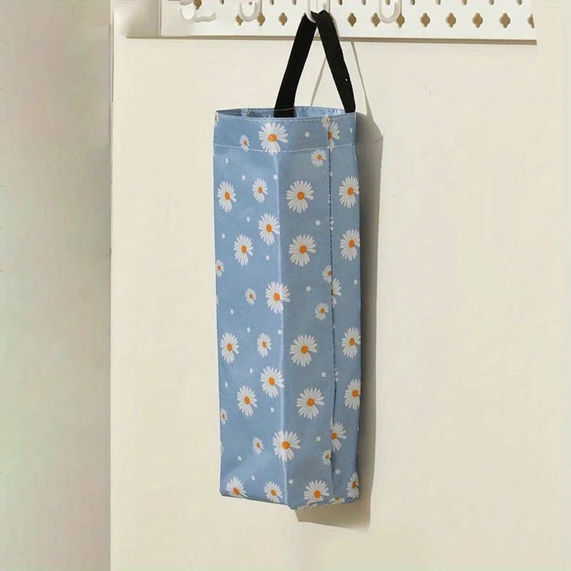 sac main moderne fleurs blanches noir rose jaune poignées crochets casual