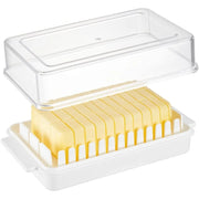 beurrier 500g couvercle hermétique transparent blanc moderne coupeur couteau fourchette