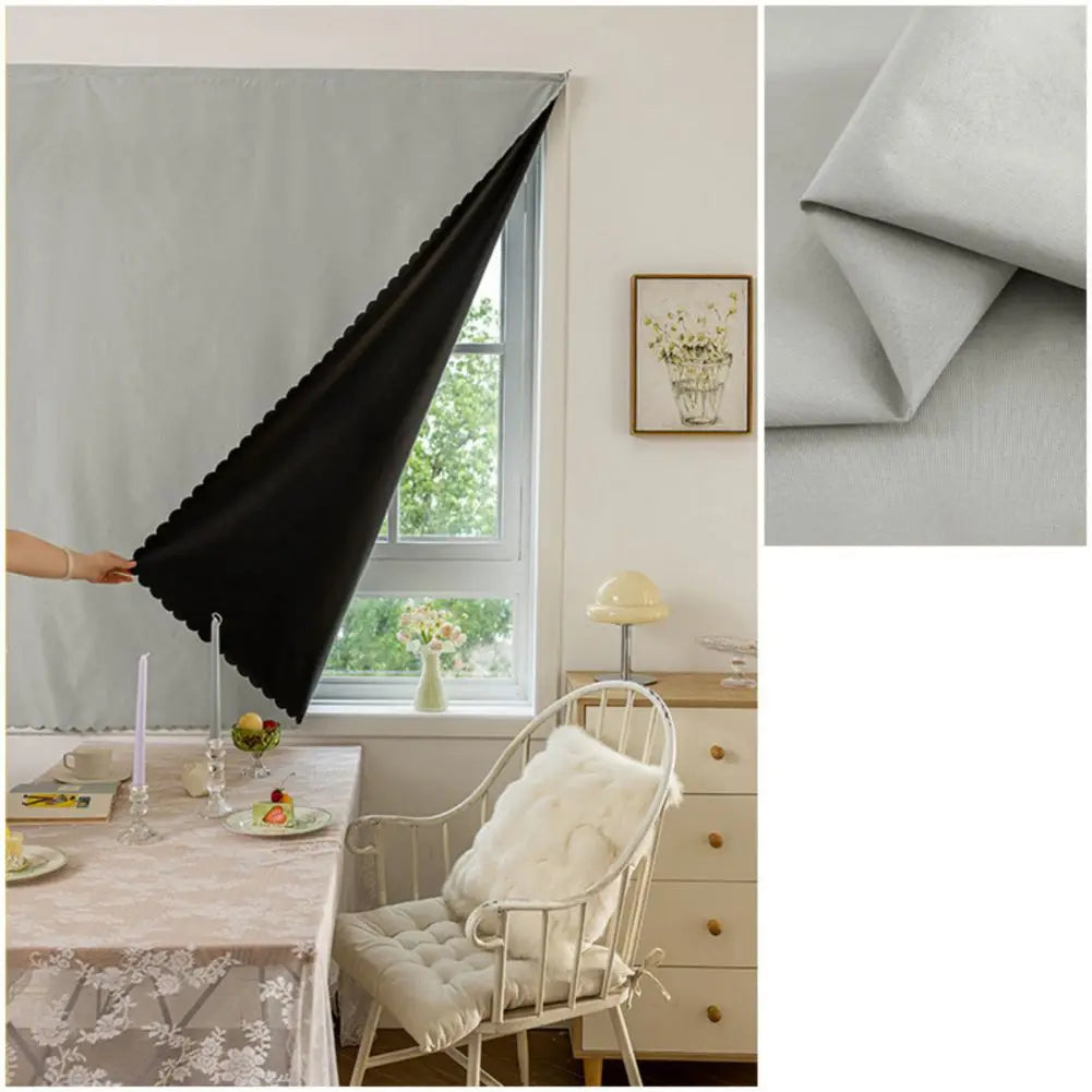 rideau opaque polyester scalloped edge moderne maison beige noir