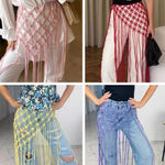ceinture macramé tissée main boho ethnique couleurs blanc rose rouge violet jaune
