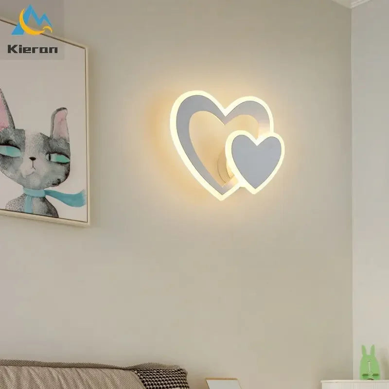 applique murale moderne cœur blanc doré gris éclairage quotidien cuisine salle manger fixée mur