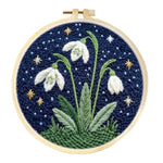 kit broderie punch needle débutants motif floral aiguille fil tissu multicolore artisanal instructions anneaux
