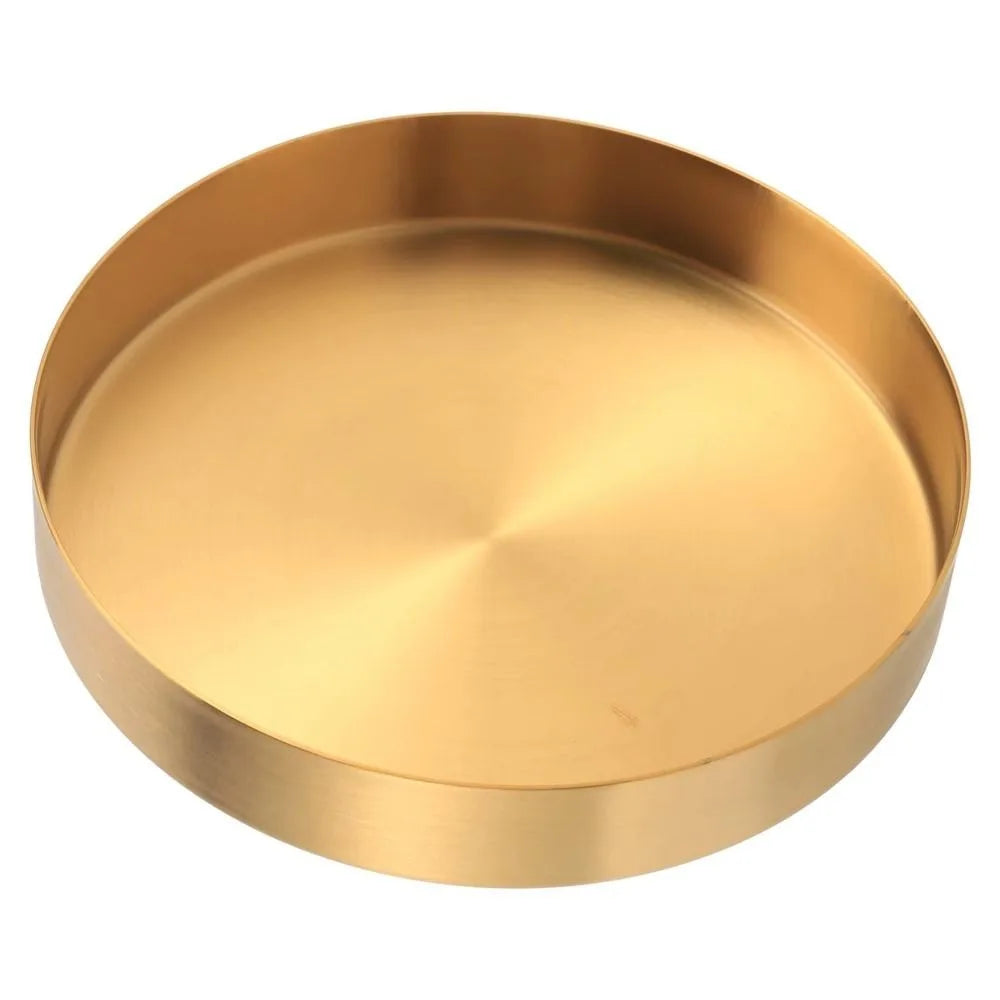 assiettes dorées lisses modernes 30cm 20cm 125cm nettoyage facile minimalistes