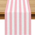 nappe lin rose rayée intérieur rustique décoration table anniversaire réutilisable