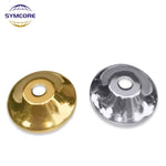 boutons argentés dorés modernes 50mm diamètre 14mm hauteur lisses opaques fixations