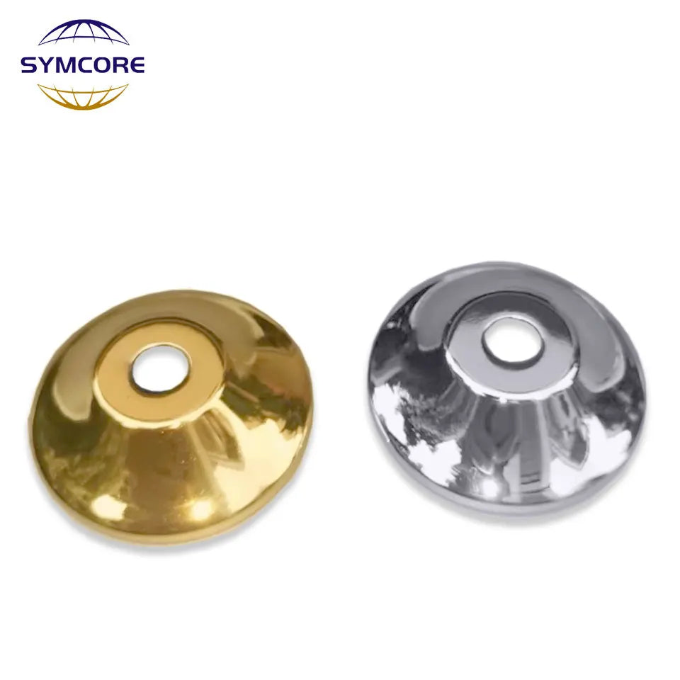 boutons argentés dorés modernes 50mm diamètre 14mm hauteur lisses opaques fixations