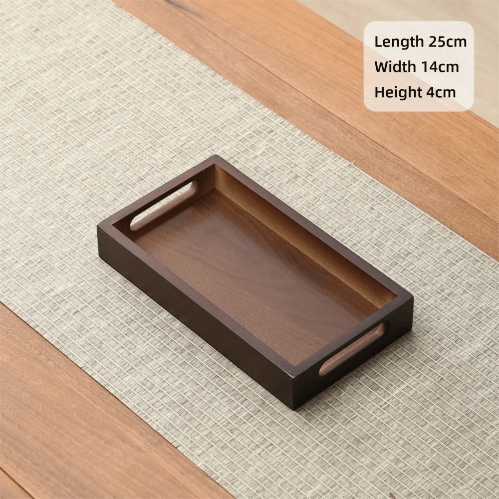 plateau service bois marron poignées moderne minimaliste théière tasses thé