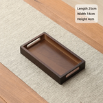 plateau service bois marron poignées moderne minimaliste théière tasses thé