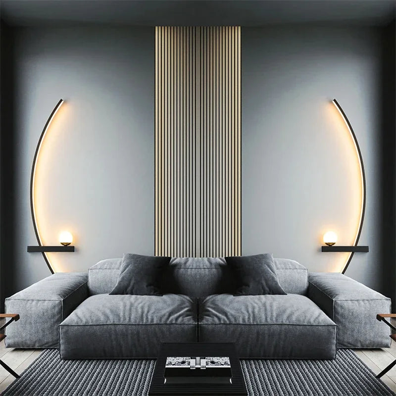 applique murale led moderne noire 55cm 105cm lampe led minimaliste chambre salon