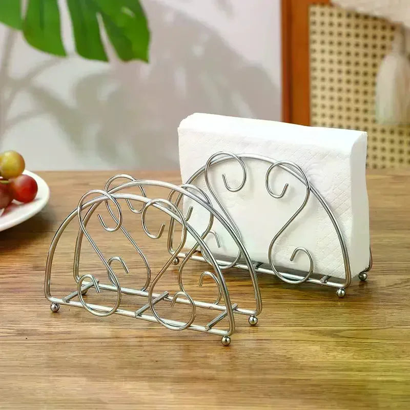 porte serviettes argenté élégant moderne clips base plate cuisine tiroir papier organisateur