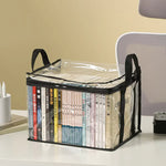 organisateur livres transparent noir poignées amovibles moderne pratique sac livres étudiant classe rangement ménage