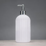distributeur savon liquide noir blanc rayures moderne réutilisable salle bain cuisine pompe pression