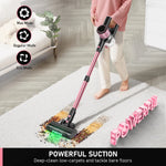 aspirateur sans fil rechargeable 45 minutes modes aspiration brosse multifonctionnelle tapis animaux