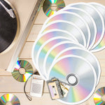 serviettes papier motif cd vinyle cassette audio anniversaire fête rétro disco années