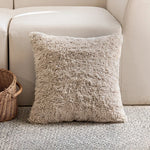 housse coussin géométrique polyester texture douce nordique moderne marron clair beige foncé