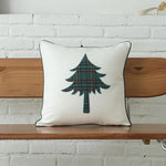 coussins brodés motif tartan vert rouge hoho joy noël decoration intérieure vintage moderne