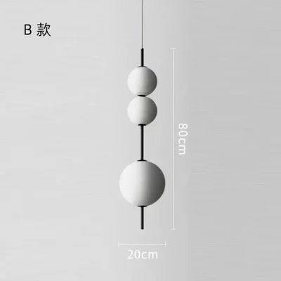 suspension lumineuse moderne minimaliste blanc sphères simples matériaux apparents opaques salle bain salon restaurant