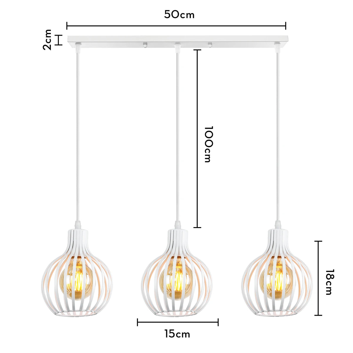Suspension lumineuse industrielle moderne métal noir blanc abat jour rond grillagé