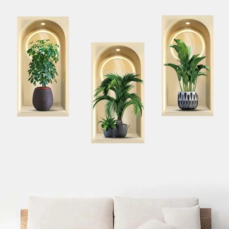 plantes artificielles feuilles vertes moderne décoration intérieure salon chambre coucher autoadhésives sans pot
