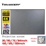 écran projection portable 100 120 133 pouces tissu anti reflet velcro moderne