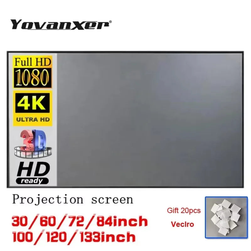 écran projection portable 100 120 133 pouces tissu anti reflet velcro moderne