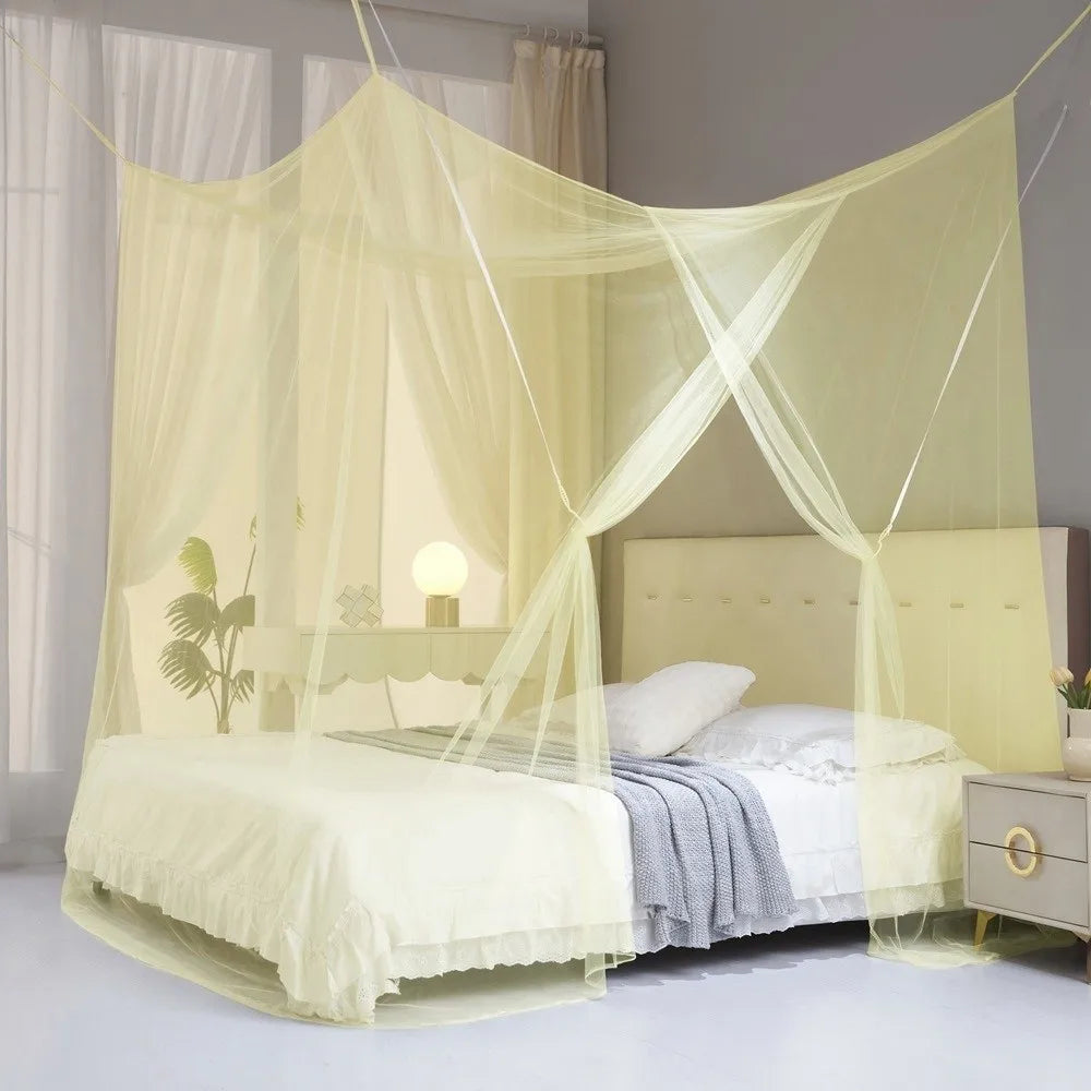 filet lit transparent moderne polyester coton blanc rose bleu violet jaune camping chambre coucher