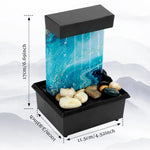 fontaine d'intérieur moderne pierres naturelles lumière led dorée base noire relaxation décoration chambre salon