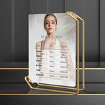 cadre photo moderne or transparent clips photo a4 minimaliste affichage menu listes prix