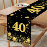 Chemin de table anniversaire personnalisable sur une table de fête