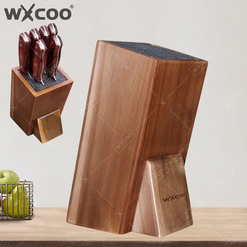 porte couteaux bois massif bloc rangement couteaux lames insert noir assiette bois cuillères spatules
