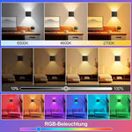 applique murale led noire contemporaine wifi zigbee contrôles app voice