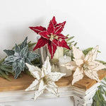 Fleur de Noël haut de gamme pour sapin vue de face