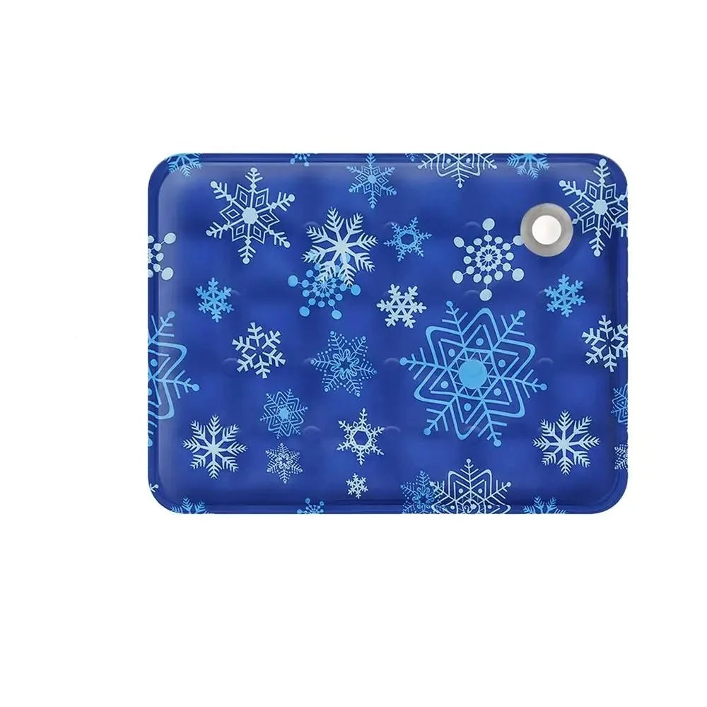tapis refroidissement chien bleu clair flocons neige moderne gel polymère doux