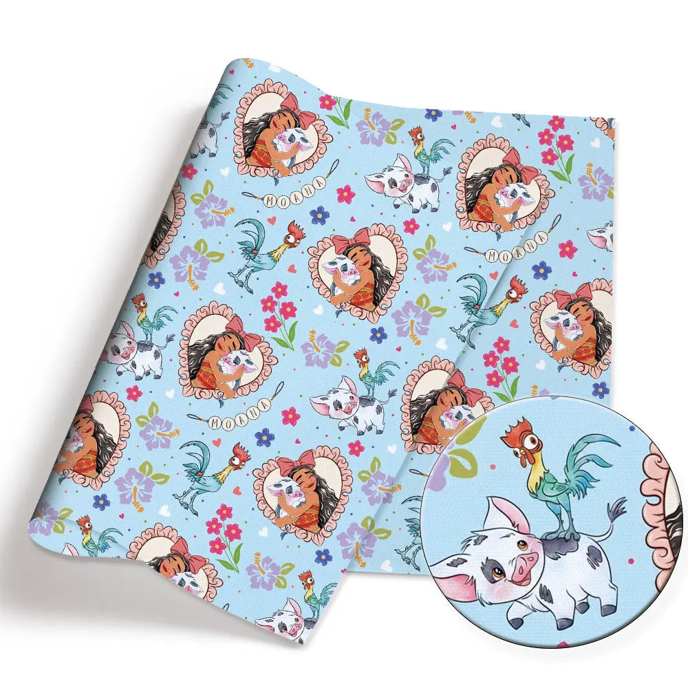 tissu coton disney personnages patchwork rose bleu clair enfants bricolage couture 140x50cm