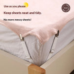 Support matelas blanc rayures clips métalliques moderne literie fixateur antidérapant abs