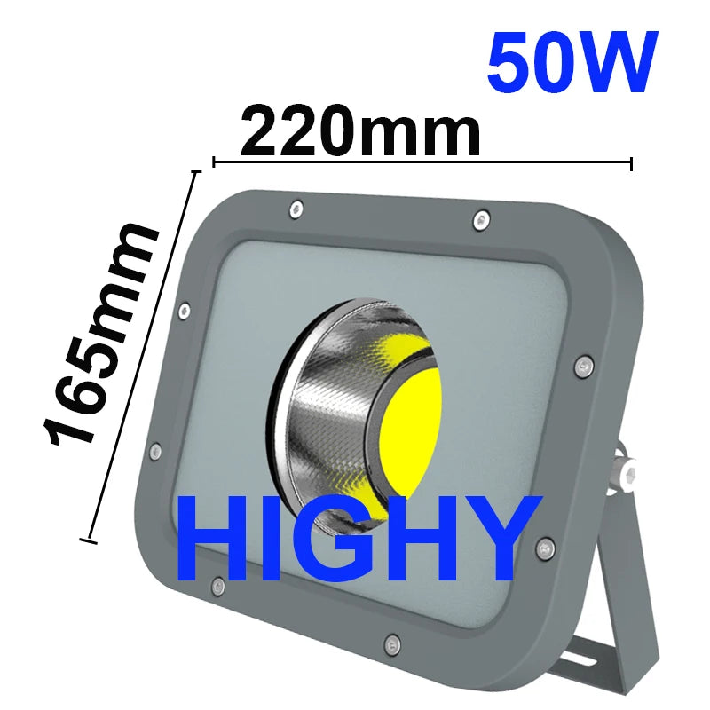 projecteur led super lumineux ip65 étanche gris moderne câble électrique 100w 150w 220v