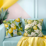taies d'oreiller polyester citron vintage naturel fleurs blanches couleurs vives décoration maison jacinthe