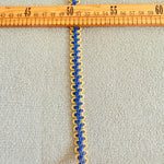 ruban décoratif dentelle polyester 1.4cm large blanc or rouge rose vert orange bleu motif