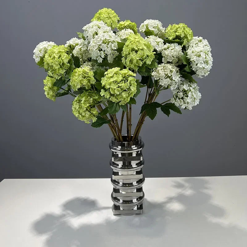 décoration intérieure hortensia artificielle soie blanc vert bleu naturelle fixations mariage anniversaire