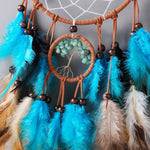 attrape rêves ethnique boho chic plumes colorées marron décoration murale moderne