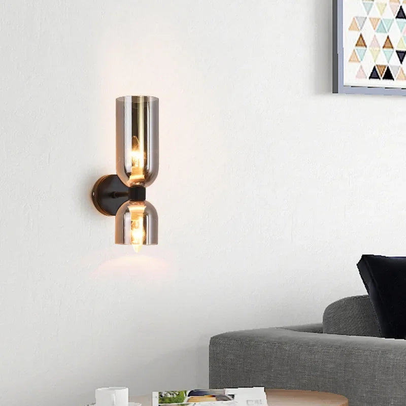 lampe murale contemporaine verre poli argent doré noir blancversible minimaliste chambre salon