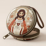 boîte rangement métal zipper illustrations religieuses saints coeurs sacrés multi usages opaques