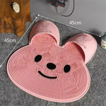 tapis bain blanc rose souriant oreilles lapin adhésif douche moderne