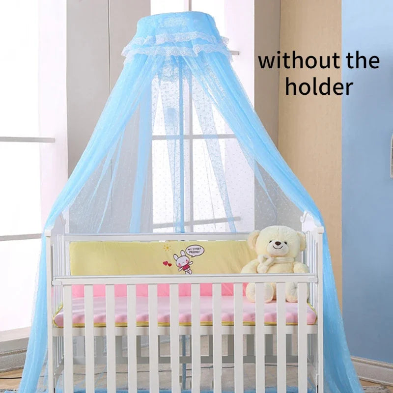 filet protection lit bébé bleu rose dentelle transparente clips classique doux chambre bébé été