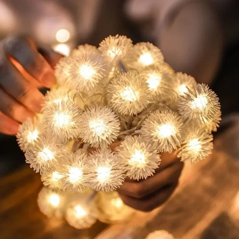 guirlande lumineuse led blanc boules pompon moderne 10 led 3m 20 led 6mDecoration Noël