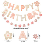 décoration murale guirlande fleurs lettres happy birthday motif floral occasion fête enfants anniversaire baptême