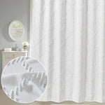 rideau douche polyester géométrique moderne diamants losanges blanc opaques