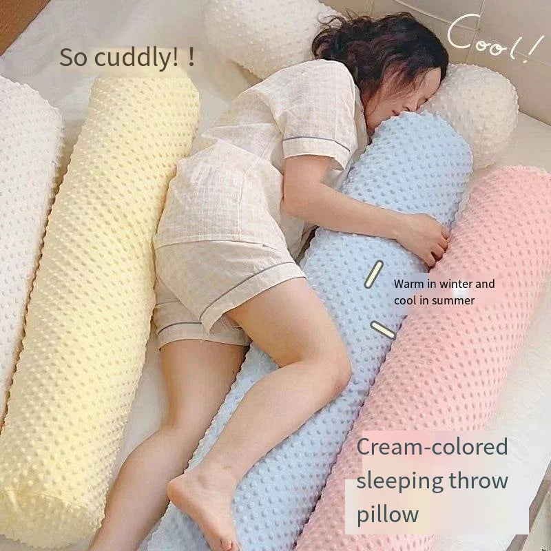 coussin sommeil crème jaune bleu rose texture points moderne confortable polyester coton