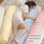 coussin sommeil crème jaune bleu rose texture points moderne confortable polyester coton