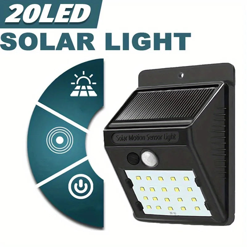 lampe murale solaire led 100 led induction ip65 moderne détecteur mouvement
